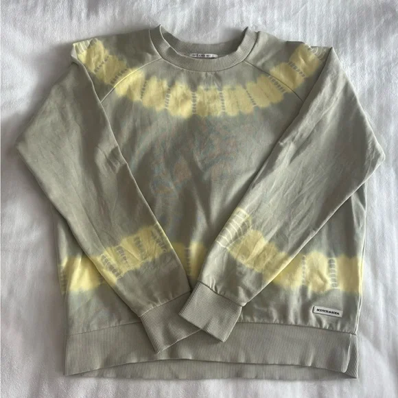 NWOT Unisex Scotch & Soda Beige and Cream Tie-Dye Crewneck Sweater Size S - Picture 2 of 6